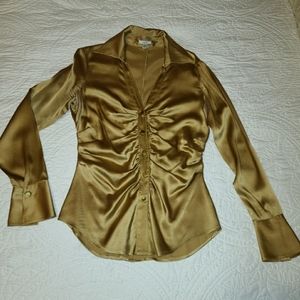 Cache Gold Silk Stretch Blouse